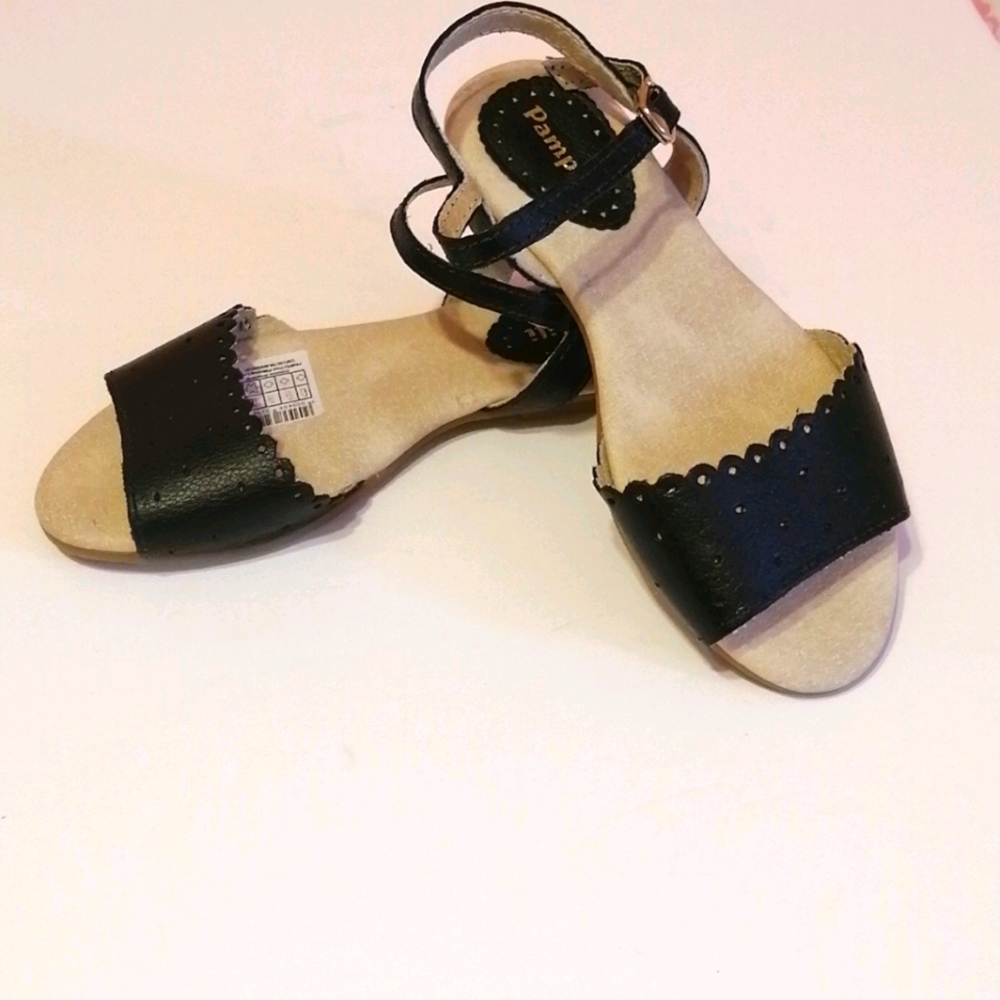 Pampili Girl's Black Sandals - Size 10